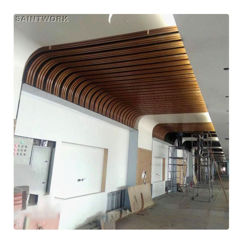 Suspended Metal Ceiling Tiles 3D Wavy Aluminum Strip Baffle Ceiling Panels Pop Hall False Ceiling Design