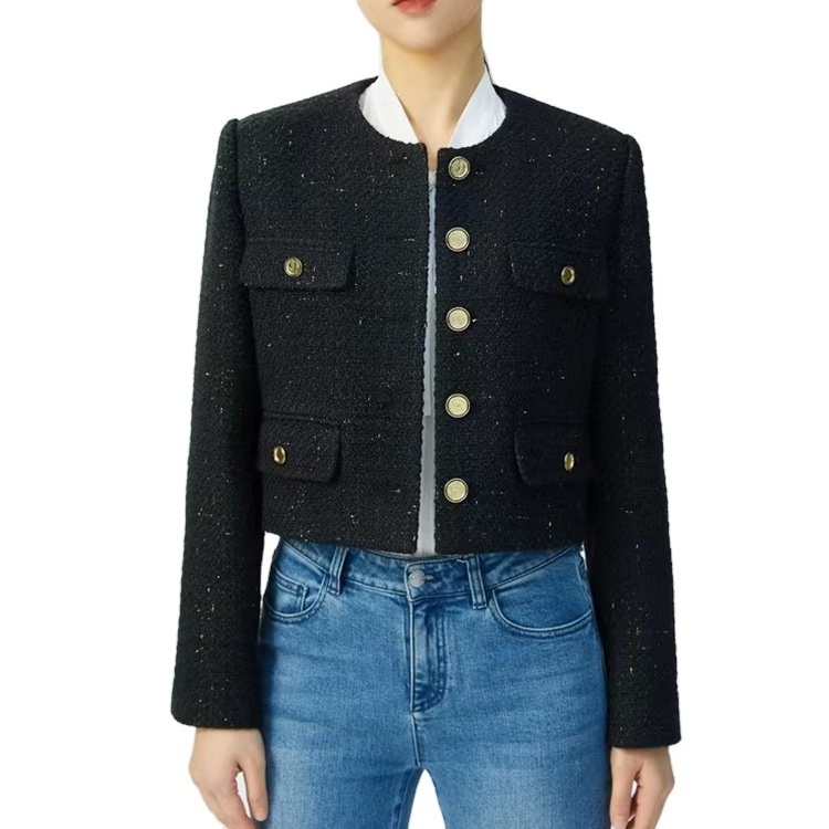 2023 fashion autumn women clothing Jackets Casual New High-End Fashionable Trim Short Tweed Short Coat Women