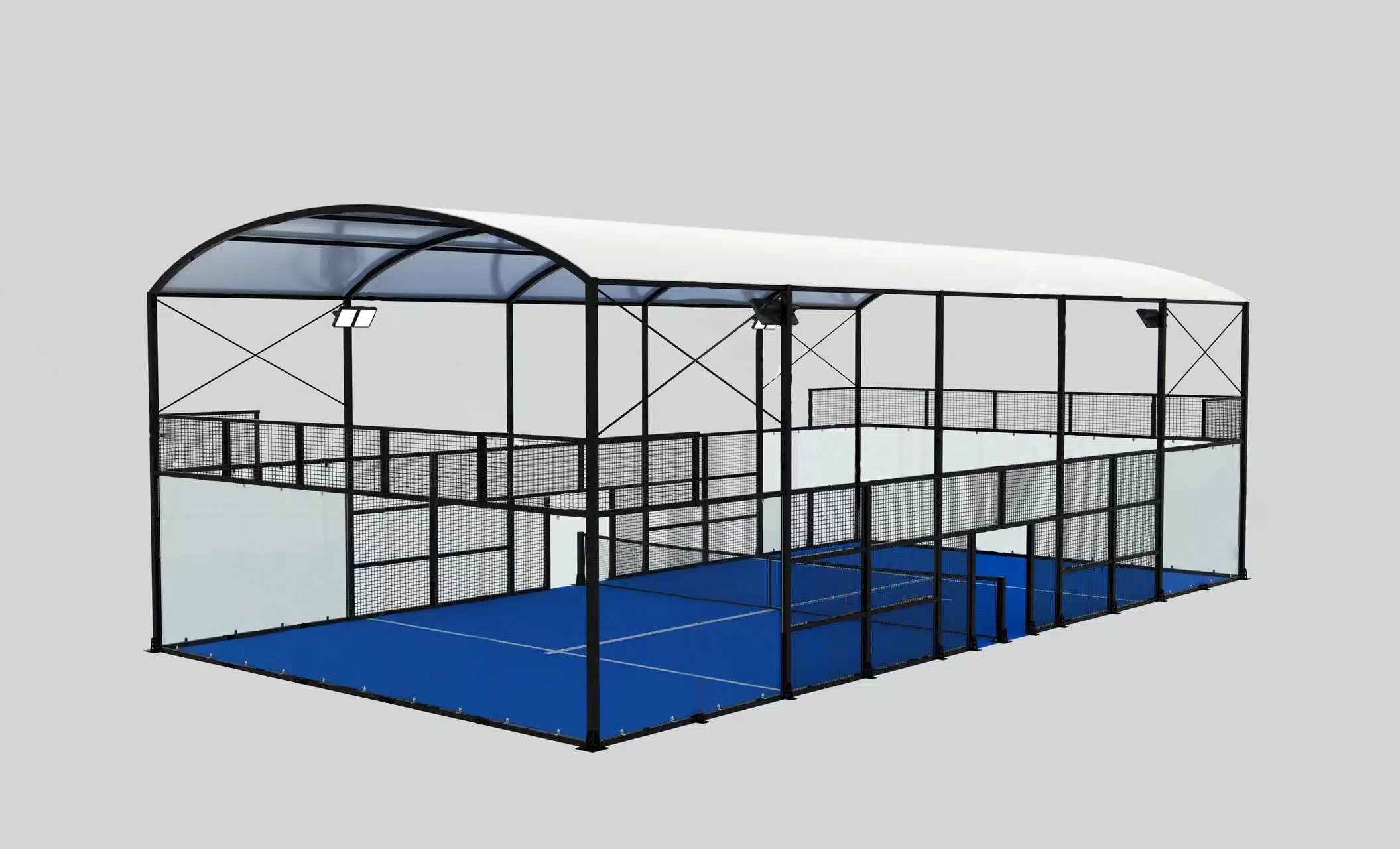 Blue Outdoor Portable Panoramic Padel Tennis Court Blue Artificial Grass Sale Tennis Court Equipment