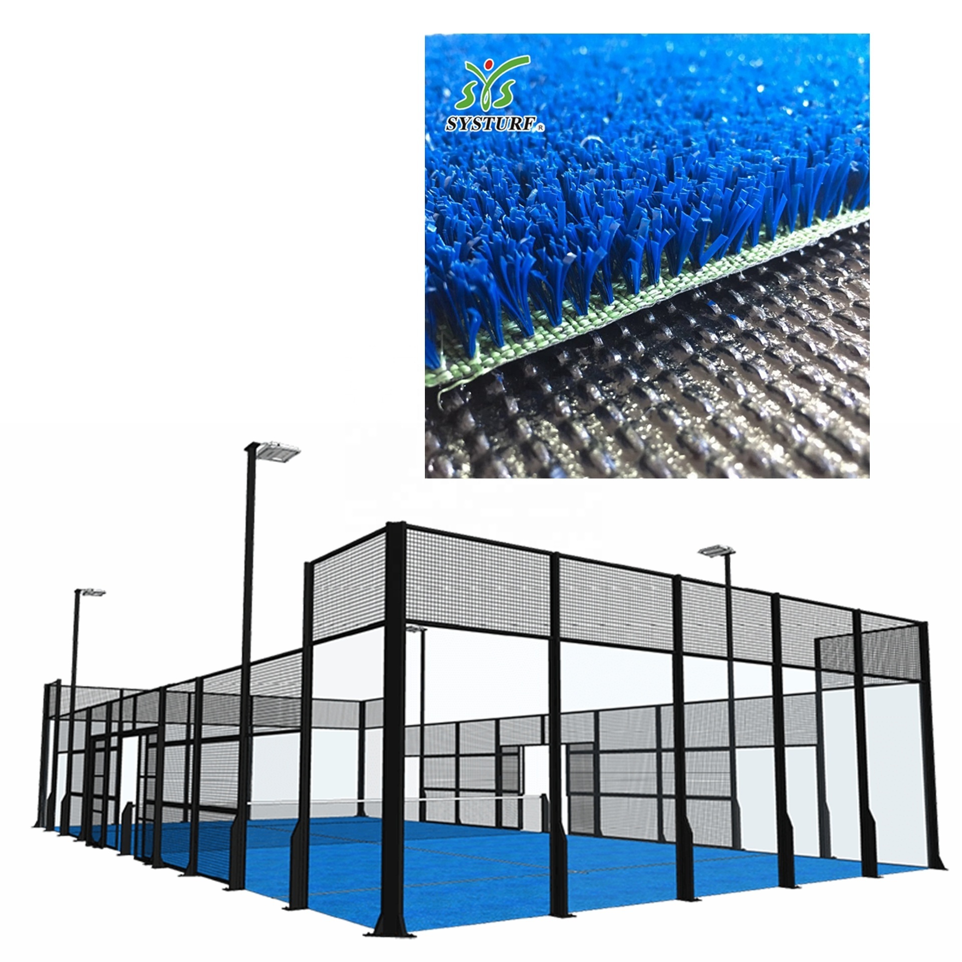 Blue Color Outdoor Artificial Turf for Tennis Court  Paddle Grass