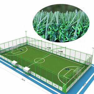 High Durable Bi-Color Artificial Grass Synthetic Turf 2m Roll Width for Outdoor Soccer Fields Football Flexible PP Material