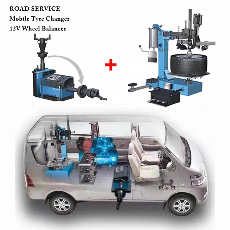 Mobile workshop Pneumatic Tyre Changer & Wheel Balabce car wheel removal Movable car tire changing machine