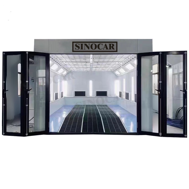 30 feet length Spray Booth 9mx4.6m Electric/Diesel Heating Car Spray Booth with fire resistant panel Car paint room