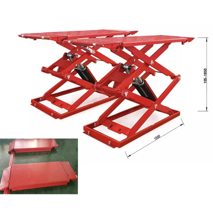 Factory hot selling Ultra-thin Scissor car lift with CE 3500kg above ground scissor car lifter