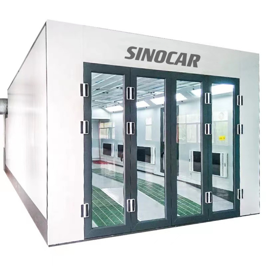 30 feet length Spray Booth 9mx4.6m Electric/Diesel Heating Car Spray Booth with fire resistant panel Car paint room