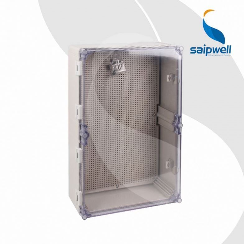 SAIPWELL NEMA 4X IP65 Waterproof ABS/PC Plastic Distribution Box Enclosure with hinge and lock plastic enclosure with clear lid