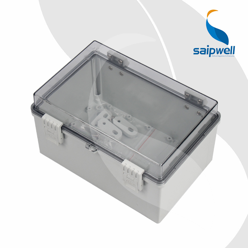 Saipwell IP66 Clear Cover Electrical Distribution Box PC Waterproof Box Plastic Outdoor Junction Box with Lock