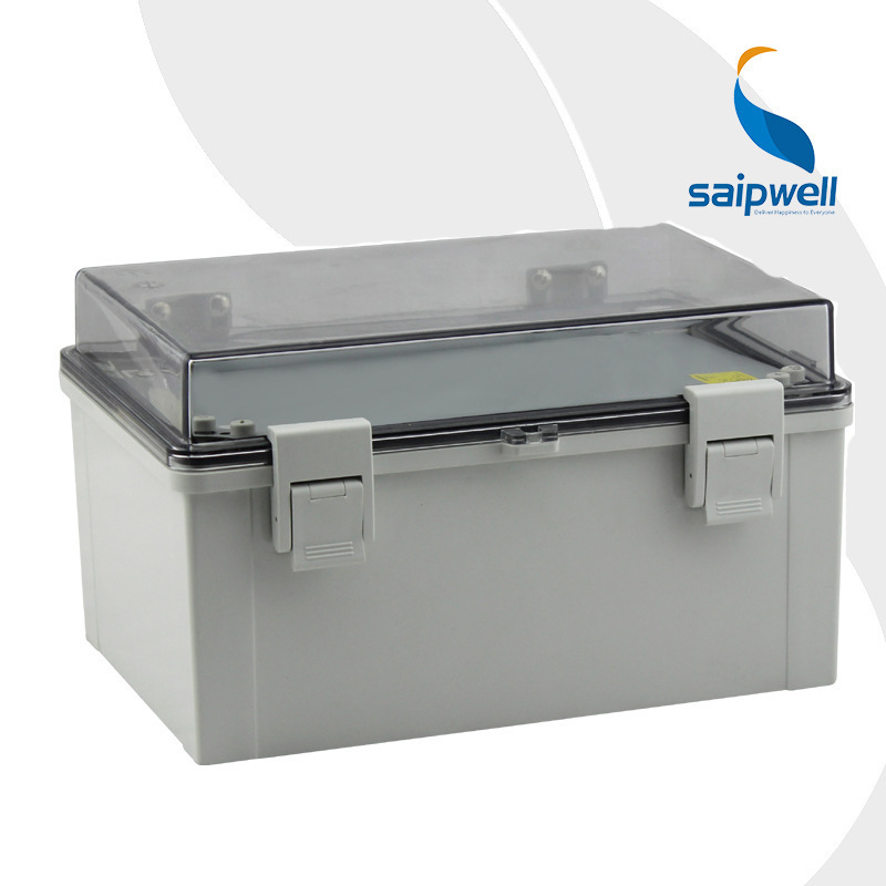 Saipwell IP66 Clear Cover Electrical Distribution Box PC Waterproof Box Plastic Outdoor Junction Box with Lock