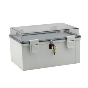 Saipwell IP66 Clear Cover Electrical Distribution Box PC Waterproof Box Plastic Outdoor Junction Box with Lock