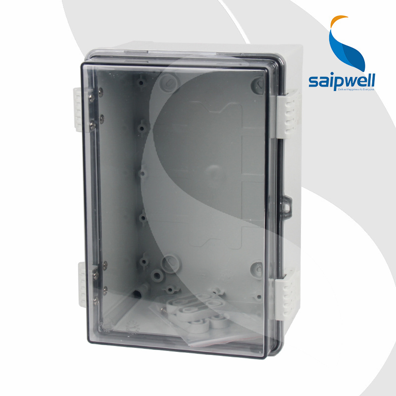 Saipwell IP66 Clear Cover Electrical Distribution Box PC Waterproof Box Plastic Outdoor Junction Box with Lock