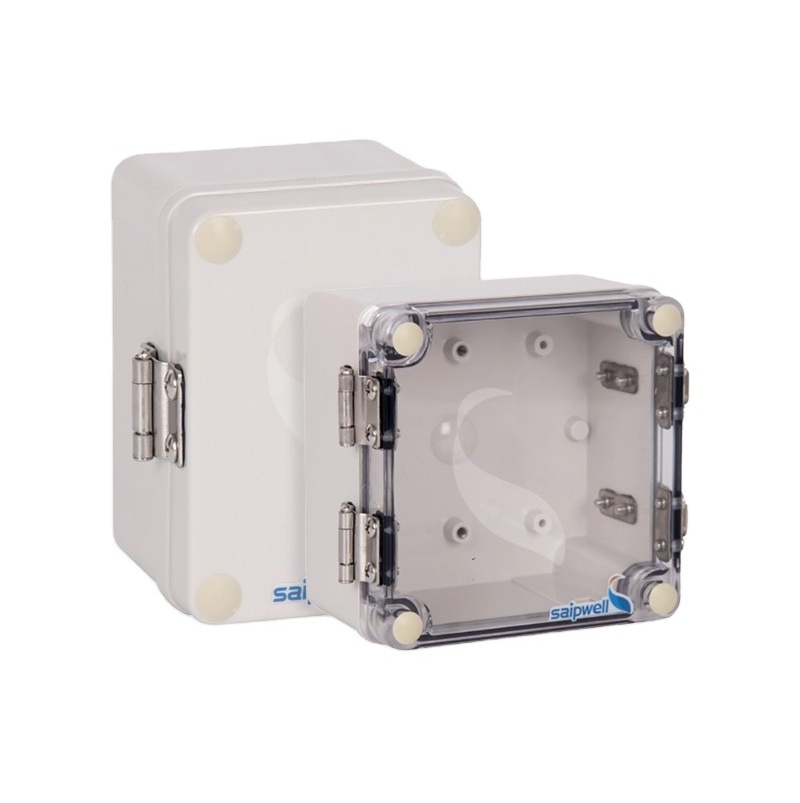 SAIPWELL Weatherproof Flush Mounted Distribution Box Clear Cover Plastic Waterproof Junction Box for Electrical Panel