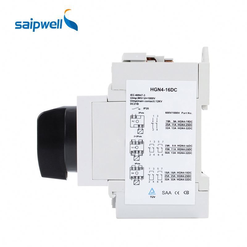 Saipwell IP65  Waterproof DC Solar Plane Photovoltaic Isolation Switch 16A 25A 32A 1200VDC