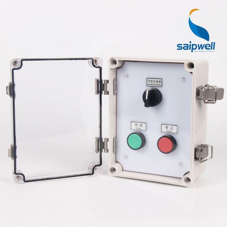 SAIP plastic box manufacturer Custom enclosure 3 way control box with Clear cover electrical Junction Box plastic clear cover