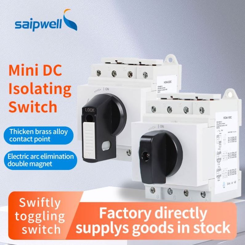 Saipwell IP65  Waterproof DC Solar Plane Photovoltaic Isolation Switch 16A 25A 32A 1200VDC