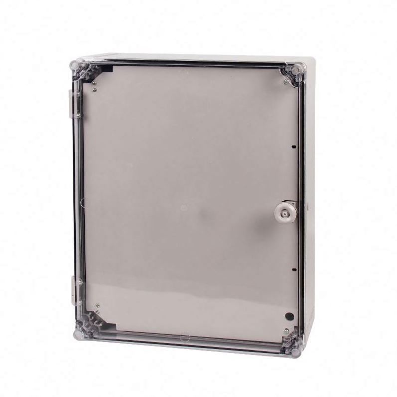 SAIPWELL NEMA 4X IP65 Waterproof ABS/PC Plastic Distribution Box Enclosure with hinge and lock plastic enclosure with clear lid