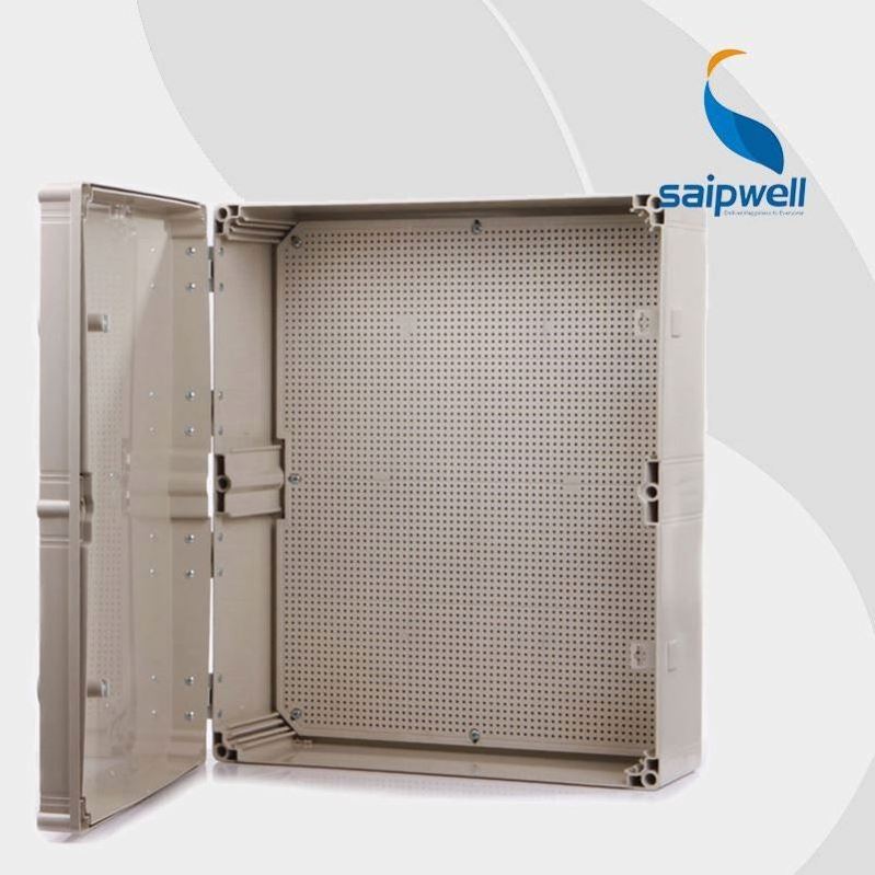 SAIPWELL NEMA 4X IP65 Waterproof ABS/PC Plastic Distribution Box Enclosure with hinge and lock plastic enclosure with clear lid