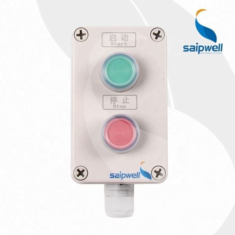 SAIPWELL 2 Way Push Button Box For Industrial Control Weatherproof Push Button Switch Two Buttons Control Box