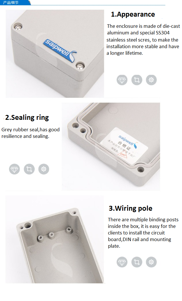 High quality hermetic aluminum alloy Enclosures  360*160*135mm IP65/IP67 Junction Box