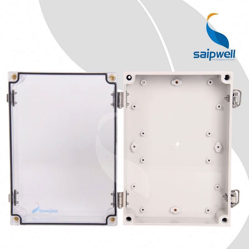 SAIPWELL Weatherproof Flush Mounted Distribution Box Clear Cover Plastic Waterproof Junction Box for Electrical Panel