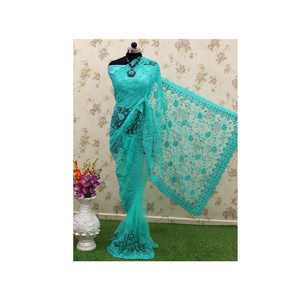 Top Quality Soft Net Solid Multi Color Saree with Blouse for Women Manufacture from India