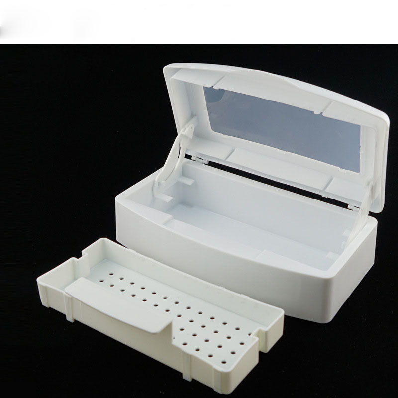 Manicure Disinfection Filter Nail Cleaning Box Plastic Sterile Tray For Nail Tools