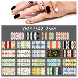 Free Shipping YMY Autumn Nail Design Squirrel Self-Adhesive Nail Decals Maple Leaf Fall Full Thanksgiving Nail Wrap Stickers