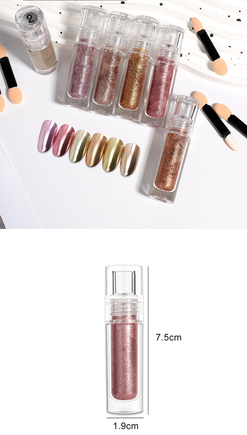 Private Label Magic Mirror Effecting Liquid Metallic Aurora Nail Pigment Chrome Liquid Nails Powder