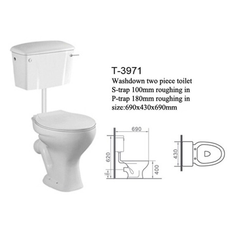 factory twyford WC toilet set for nepal cheap price washdown 2 piece toilet ceramic toilet