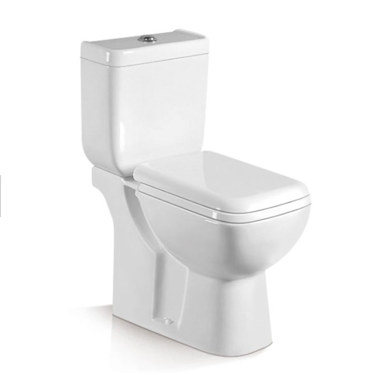 Ghana market best flushing power modern design two piece ceramic toilet bowl with toilet seat and fittings for bathroom WC's