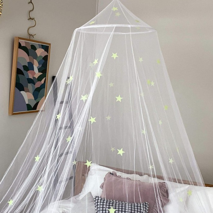 Hot Sell Kid Baby Canopy Bed cover Glowing In The Dark Luminous Mosquito Net Bed Curtain Bedding Round Dome Tent