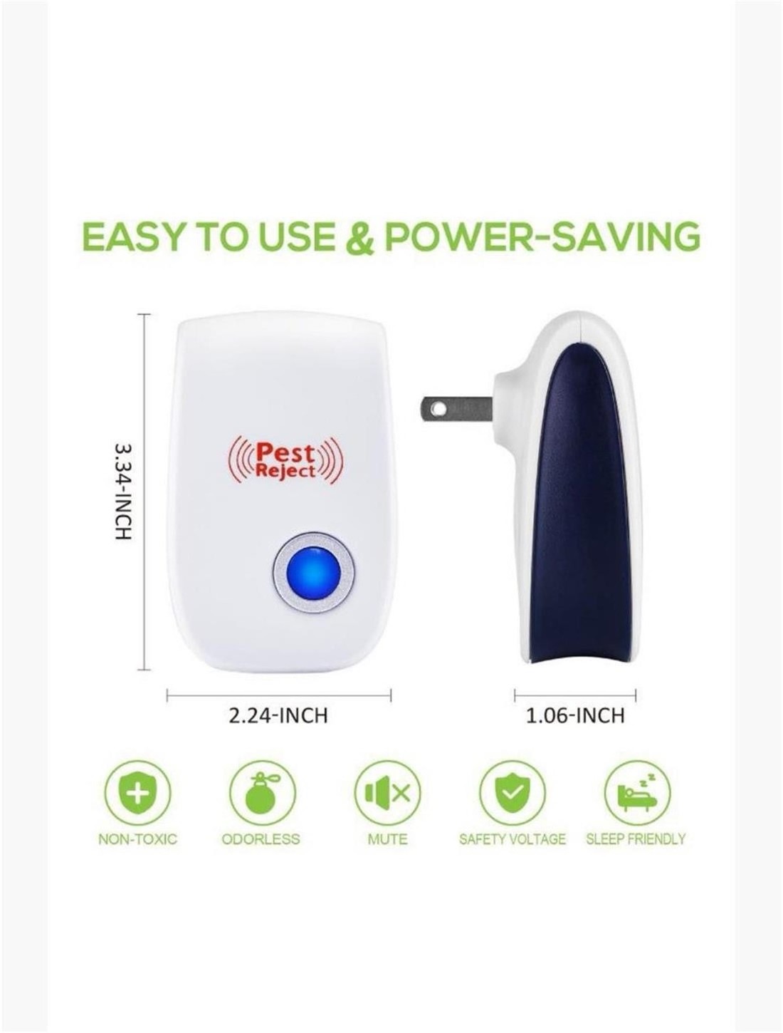 Best Selling Ultrasonic Repeller Reject Electronic Mosquito Killer Light Trap Lamp Repellant Smart Pest Control with plug