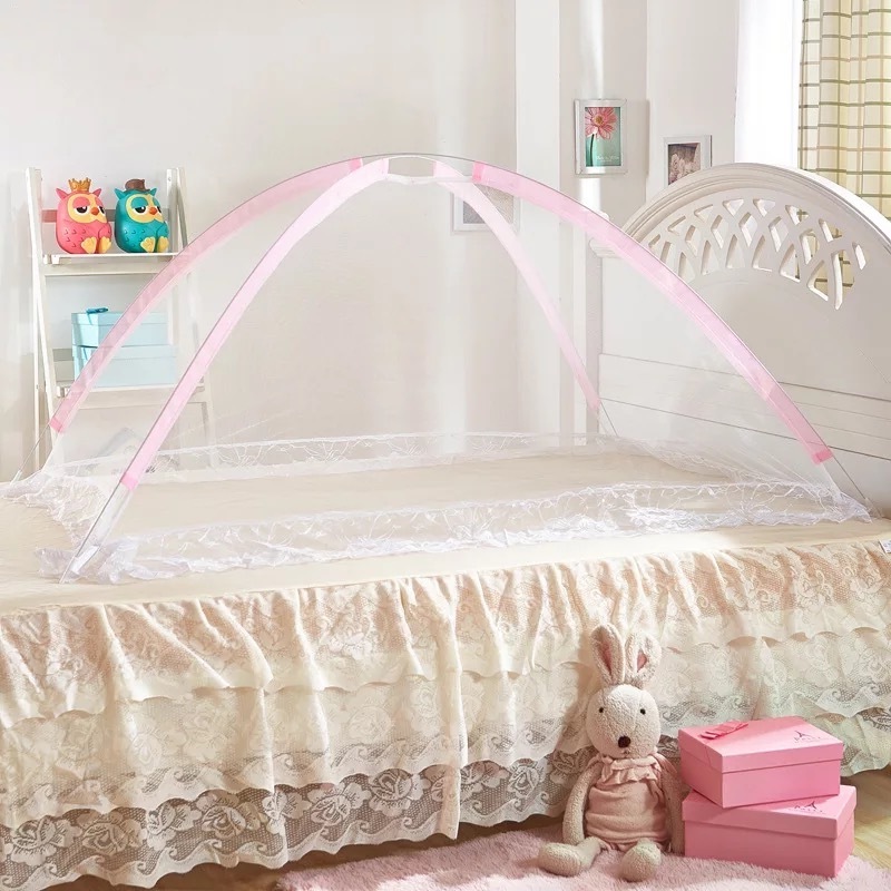 2024 New Style Foldable Portable Baby Bouncer Lace Playpen Conical Pop Up Mosquito Net Tent Bed Canopy for Babies Toddlers