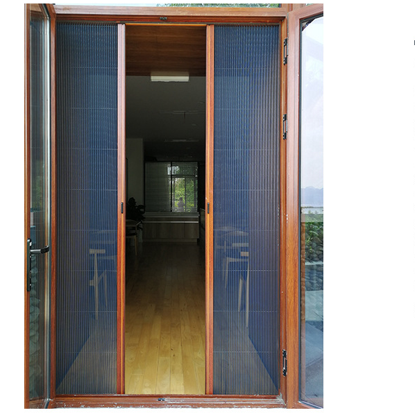 Aluminum frame fiberglass screen trackless retractable screen door flyscreen sliding door