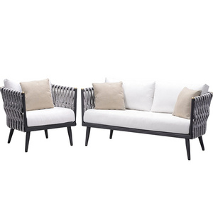 2021 hot selling garden sofa outdoor couch rattan Aluminum furniture hotel furniture