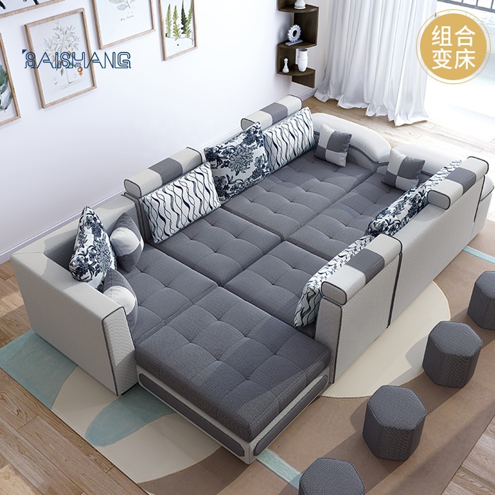 Top seller Wholesale U shaped sectional sofas bed storage flannelette head adjustable Velvet Corner Sofa Living Room