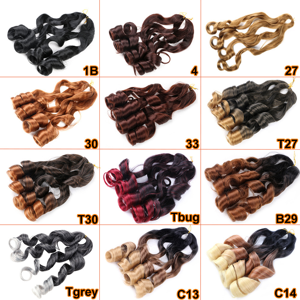 Wholesale Braiding Hair Synthetic Bouncy Silky Spiral Curl Braids Hair French Curly Braiding Hair Extensions