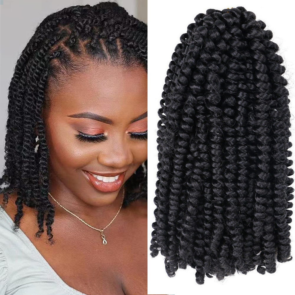 Wholesale Bomb Twist Crochet Braids Synthetic Braiding Hair Extensions Marlybob Kinky Curly Spring Twist Hair