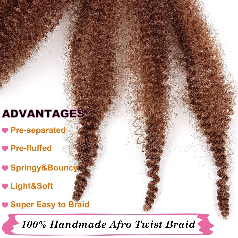 Afro Kinky Marley Twist Hair Extensions Pre-Fluffed Spring Twist Crochet Braiding Hair Springy Afro Twist Hair