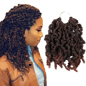 Wholesale Hot Selling Afro Twist Bomb Twist Crochet Braid Hair Curly End Pre-twisted Spring Twist