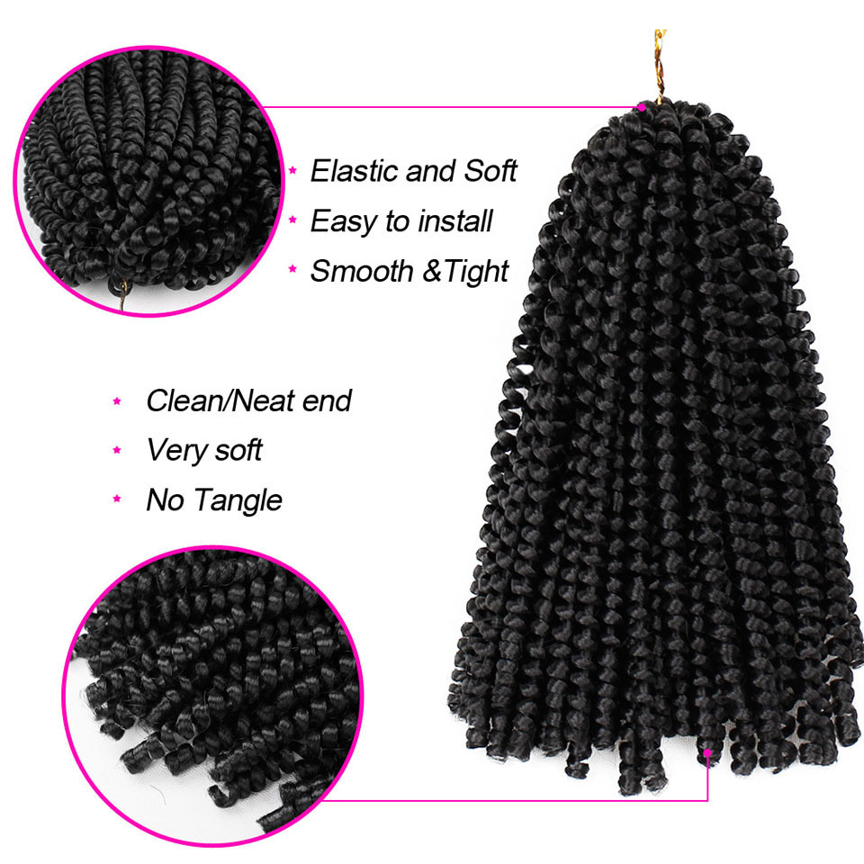 Wholesale Bomb Twist Crochet Braids Synthetic Braiding Hair Extensions Marlybob Kinky Curly Spring Twist Hair