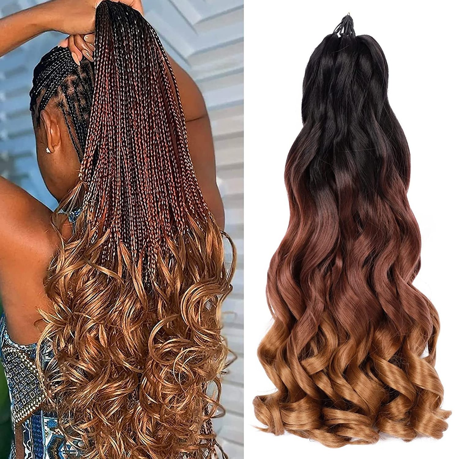 Wholesale Braiding Hair Synthetic Bouncy Silky Spiral Curl Braids Hair French Curly Braiding Hair Extensions