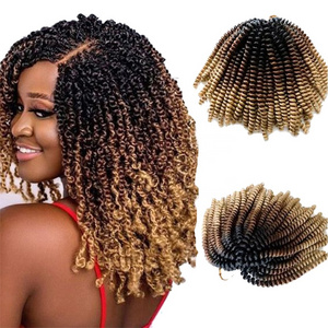 Wholesale Bomb Twist Crochet Braids Synthetic Braiding Hair Extensions Marlybob Kinky Curly Spring Twist Hair