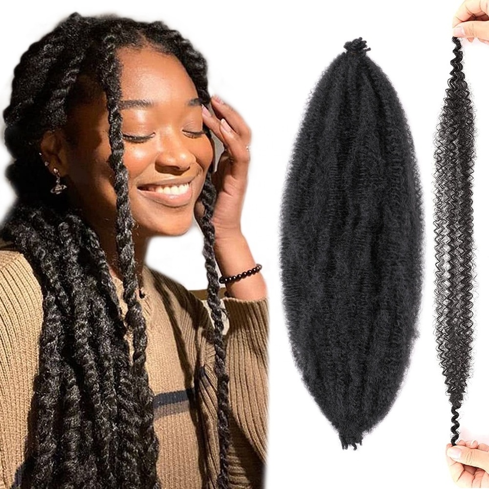 Afro Kinky Marley Twist Hair Extensions Pre-Fluffed Spring Twist Crochet Braiding Hair Springy Afro Twist Hair