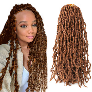 22 Inch Distressed Faux Locs Crochet Hair Messy Twisted Braids Crochet Goddess Locs Butterfly Locs