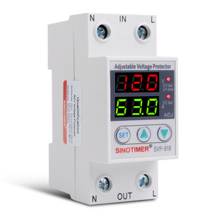 Adjust Voltage Relay Control Over Under Voltage Protector 120V 110V 63A Overvoltage and Over Current Protection Devices Din Rail