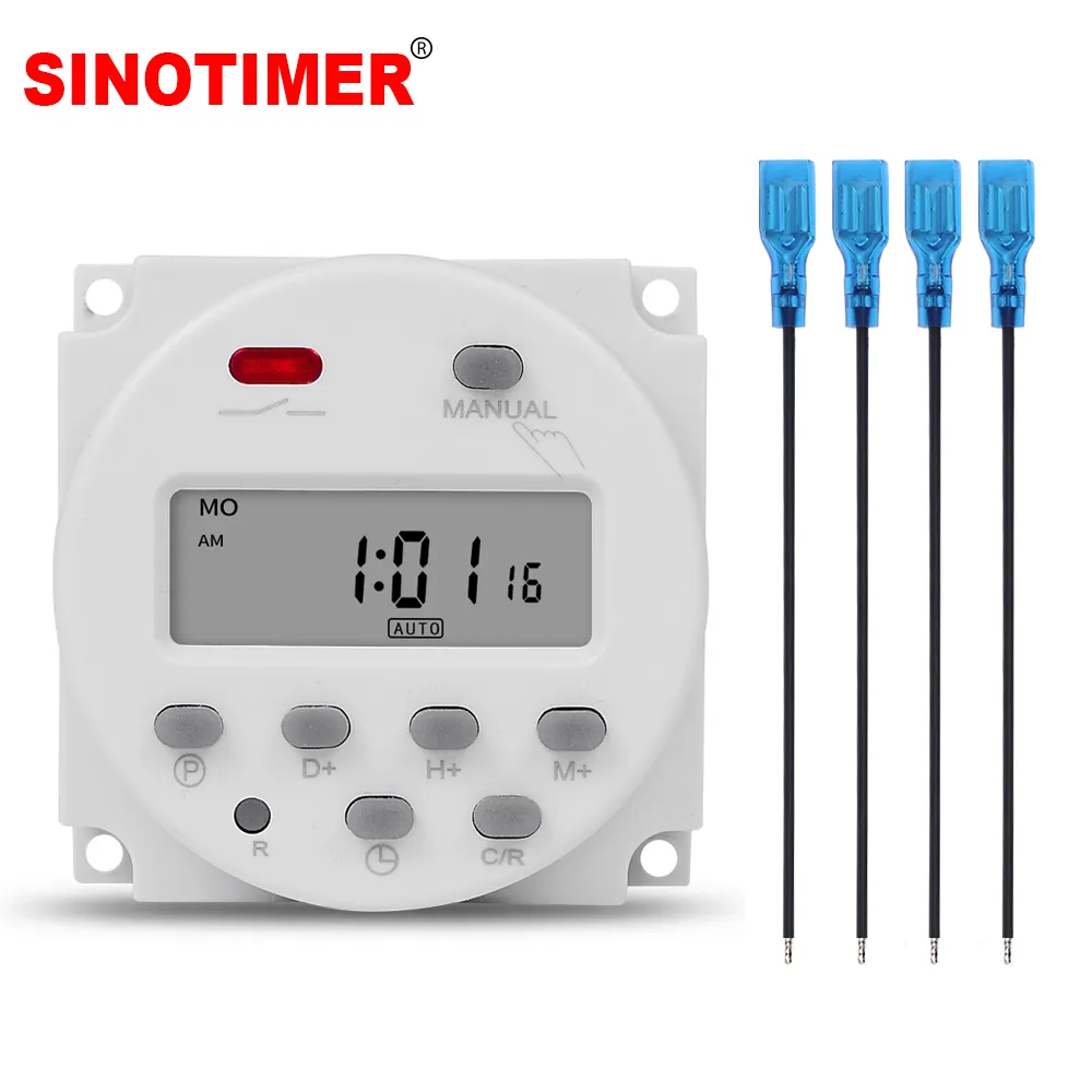 CN101A 5V 12V 24V 110V 220V Digital Timer Switch 7 Days Weekly Programmable Time Relay Programmer Built-in Rechargeable Battery