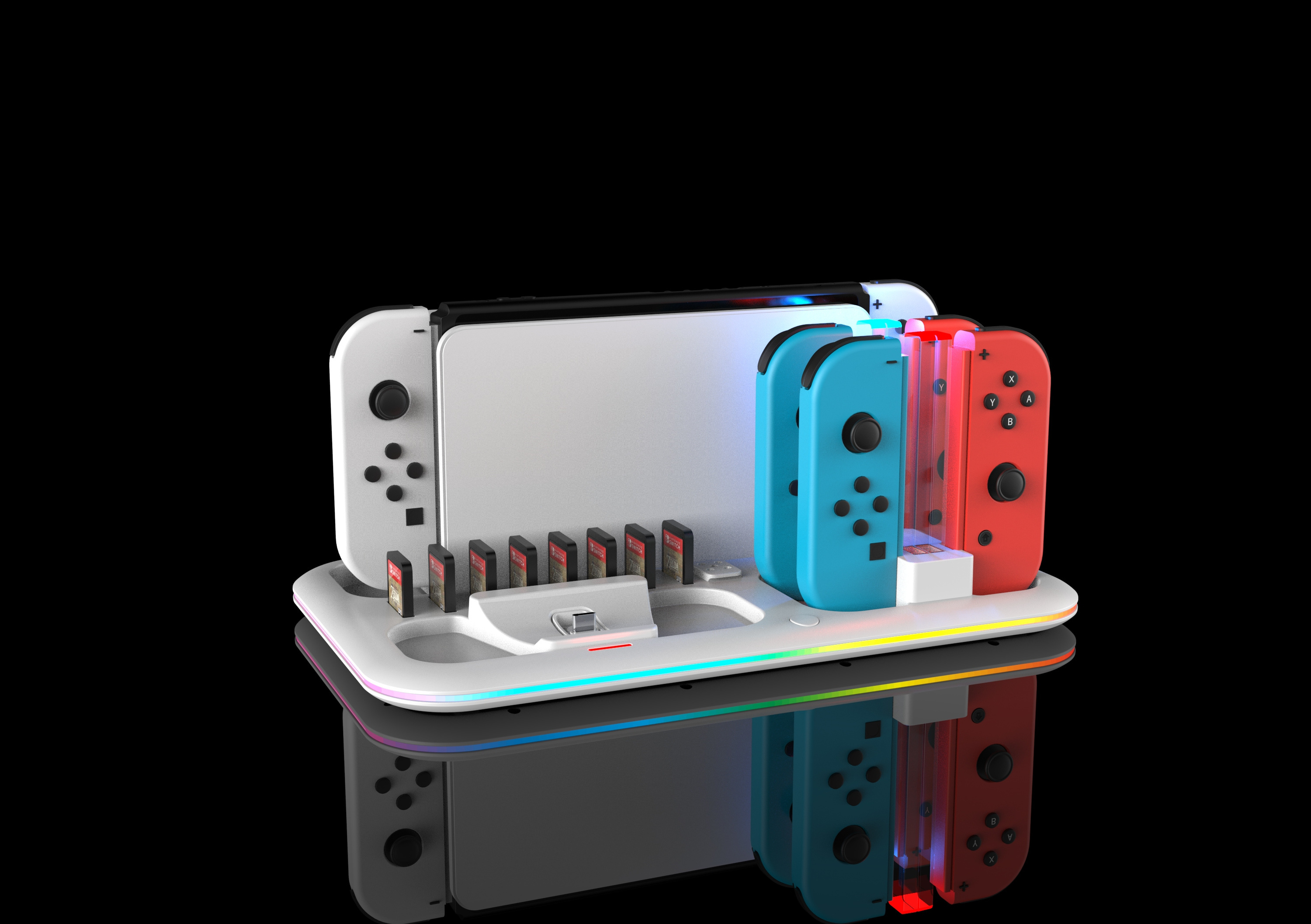 Saitake Ns Switch  Charging Dock with 4 Joycon Port Controller Charger Station Nintend Switch Charging Stand