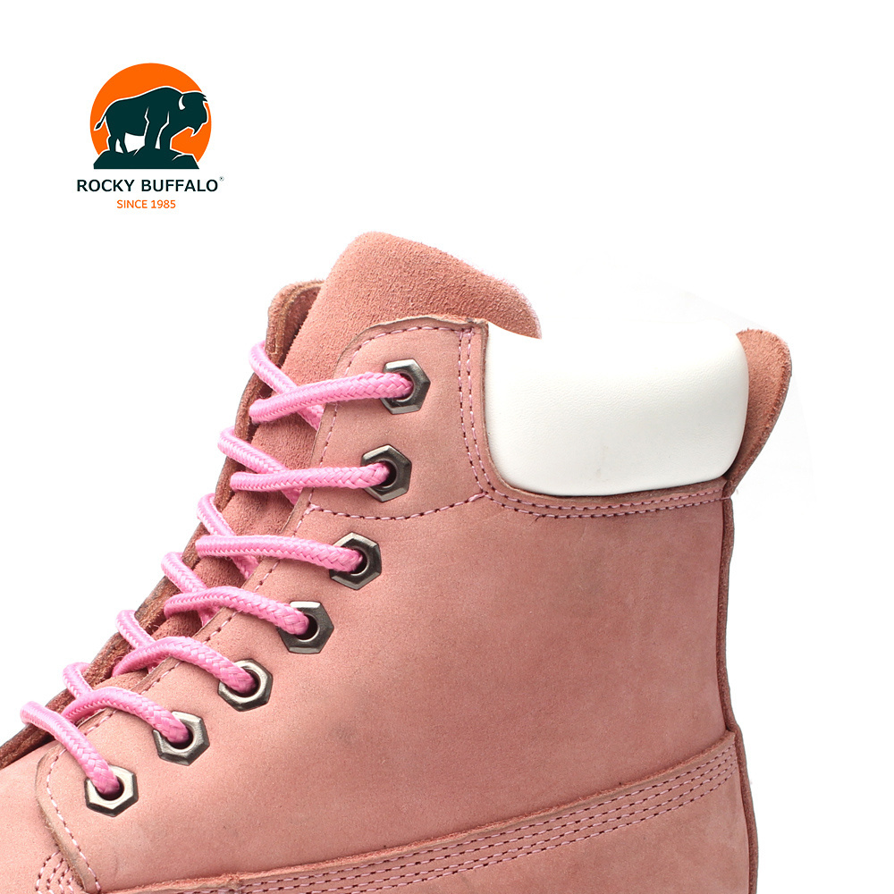 Rocky Buffalo Fashion  Steel Toe  Iron Steel Pink Cheap Lightweight Safety Boots For Women Lady