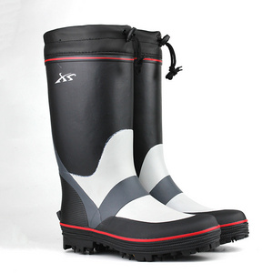 Rain boots men's four seasons water shoes cotton boots high tube can add velvet lining soft non-slip men's rubber shoes.