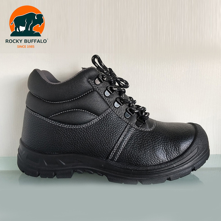 PU Sole Middle Cut Safety Footwear CE S1 S3 Cow Leather High Heel Steel Toe Sturdy Black Inserts With Competitive Price